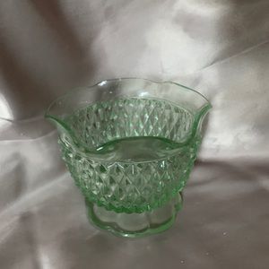 Vintage Green Depression Glass Dish